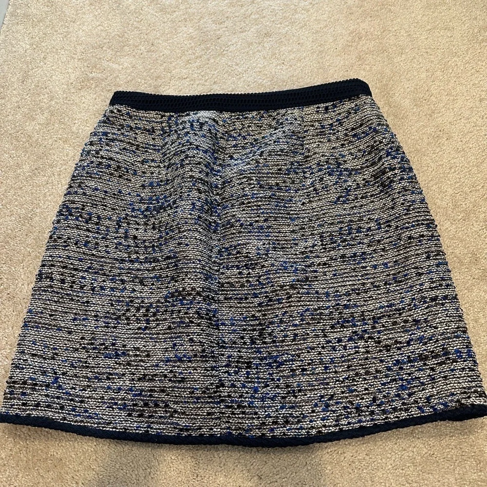 J. Crew C9135 Womens Front Zip Metallic Tweed Zip Skirt 10 NWT